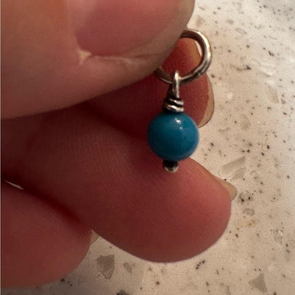 James Avery glass enhancer bead in teal - Picture 2 of 3